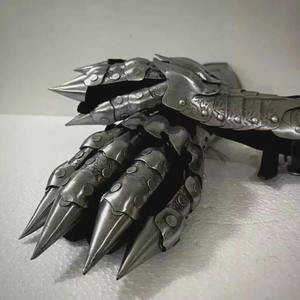 Gants médiévaux Armure en acier Gantelets de costume portables Cadeau de jeu de rôle - Product Image 4