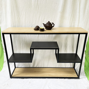 KAZI Modern Luxury Minimalist <b>Console</b> <b>Table</b> CST041 Plywood Wood with Iron Frame <b>for</b> <b>Entry</b> - Product Image 5