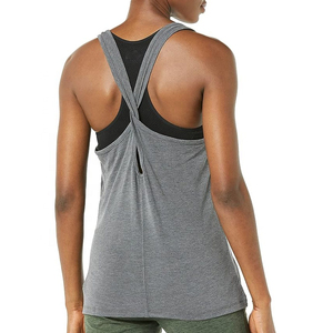 Vente en gros de débardeur en coton sans manches avec logo personnalisé chenille brodée pour femmes pour musculation, fitness et salle de sport - Product Image 2
