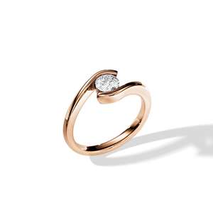 แหวนเพชรทันสมัย เงินแท้ 925 ชุบทอง 14K แหวนเพชรทรงบริลเลียนต์สำหรับผู้หญิง เพชรเลี้ยงในห้องปฏิบัติการ แหวนหมั้นเพชรเม็ดเดี่ยว - Product Image 3