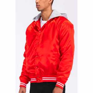 Chaqueta de béisbol de satén con estilo unisex, Pakistán bordado de hecho en logotipo personalizado, chaqueta de Letterman de satén para hombre - Product Image 1