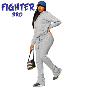 Ropa deportiva para mujer, chándal de estilo callejero moderno con Sudadera con capucha y cremallera completa de tela elástica suave y pantalones Jogger para gimnasio o viajes - Product Image 6