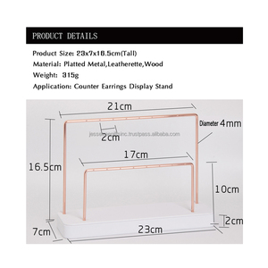 Metal Wire <b>Jewellery</b> Stand With Copper Plating Finishing Rectangle Shape High Quality With <b>White</b> Base For Organization - Product Image 4