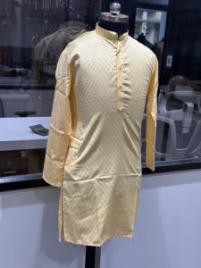 Luxury Self-Design Jacquard <b>Men</b>’s Sherwani <b>Kurta</b> – Premium Indian Pakistan Woven Ethnic Wear for Engagement & Eid Wholesale - Product Image 4