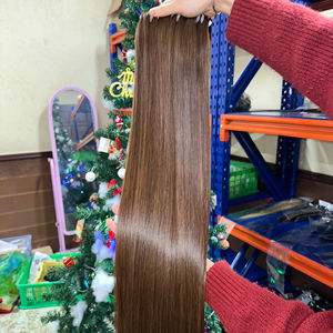 VENTE #4 faisceaux de cheveux humains bruns cheveux vierges vietnamiens 10A Grade os droit cheveux bruns tisse faisceaux - Product Image 1