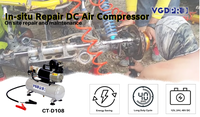 24V Haute Efficacité Imperméable Long Coefficient d'utilisation DC Sans Huile Professionnelle Klaxon D'air Portable Mini Compresseur D'air Pompe réservoir de 8 litres