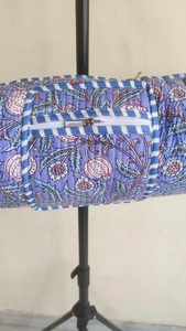 Bolsa de esterilla de Yoga de lujo de algodón ecológico hecha a mano india, bolsa de gimnasio duradera y espaciosa, correa de hombro ligera para mujer a la moda - Product Image 3