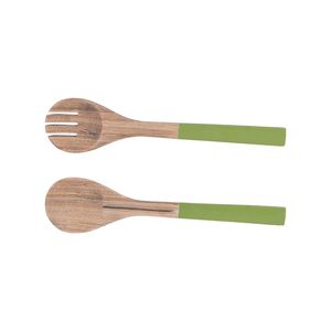 Meilleures ventes de services à salade en bois avec manche long, couverts, fourchette et cuillère pour mariage et fête, services à salade - Product Image 3