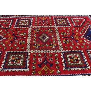 Alfombra de 8.2x12.3 pies, Alfombra Turca Vintage, Alfombra a Rayas Rojas y Azules - Product Image 4