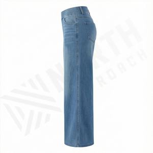 Women Straight Leg <b>Jeans</b> Retro Customized Color Denim Fabric Chic Low <b>Baggy</b> Pants Barrel Casual <b>Ladies</b> Trousers Premium Fashion - Product Image 3