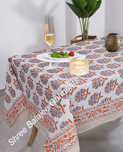Indian Traditional Block Print Table Cloth Artisan cotton Floral print <b>Tablecloth</b> decorative Jaipur hand block print tablecover - Product Image 2