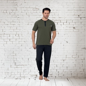 Ensemble de pyjama pour homme, manches courtes, coton respirant, confortable, vêtements de détente, élégant, ensemble de pyjama pour homme - Product Image 2