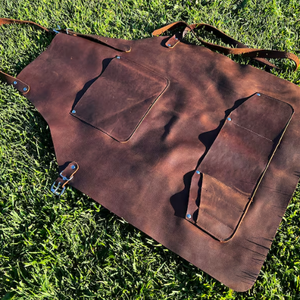 ช่างทำมือจากหนังสีน้ำตาลชุดใส่ทำงานแบบเต็มตัวผ้ากันเปื้อนสำหรับงานหนักพร้อมกระเป๋าสำหรับงานช่างไม้และงานฝีมือ - Product Image 3