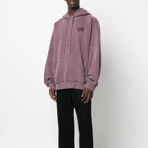 Sudaderas con capucha de mezcla de algodón con lavado ácido para hombre, diseño elegante y lavado, perfectas para atuendos casuales y looks urbanos. - Product Image 5