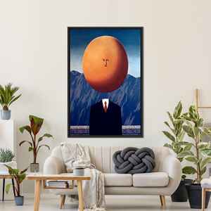 Arte en lienzo impreso surrealista abstracto moderno para decoración navideña única, con marco negro - Product Image 1