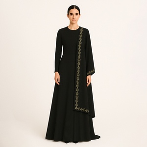 Abaya en Georgette Modeste pour Musulmans Design Traditionnel avec Touche Moderne Grande Taille Respirante pour les Mariages Occasions Spéciales - Product Image 4