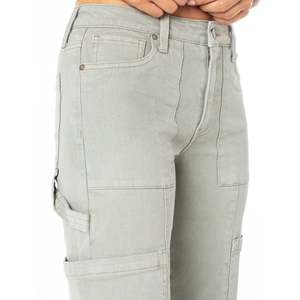 Denim jambe large Cargo pantalon Jeans pour dames multi-poches jambe large Street Style Denim plissé mode Baggy femmes pantalons - Product Image 4