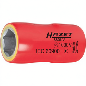 Llave de vaso hexagonal corta de 6 puntas Hazet, métrica, de 3/8'' con perfil de tracción y aislamiento protector de 1000V - Product Image 2