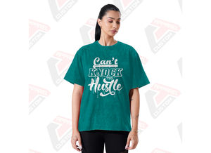 T-shirt élégant pour femme en denim délavé, appliques, perles, confortable, tendance, écologique, hauts d'été en denim, batik, velours côtelé 100% - Product Image 2