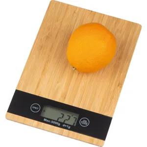 Balance de cuisine en bambou personnalisée JANA, gadgets uniques pour votre cuisine - Product Image 3