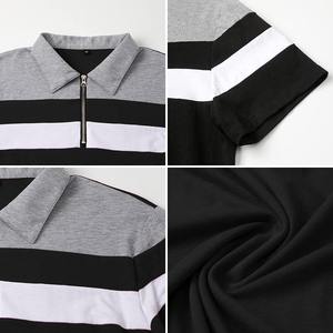 SIBRIN Factory Made Premium Quality Zipper Polo T-Shirt Logotipo personalizado Unisex Manga corta Golf Athletic Casual Camiseta con cuello - Product Image 3