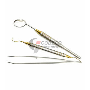 Ensemble d'instruments dentaires ergonomiques 3 pièces à manches angulaires en acier inoxydable pour une réduction de la fatigue des mains et un confort accru - Product Image 2