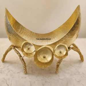 Exclusivo Tazón de Aluminio con Forma Única de Tres Niveles, Bañado en Oro, Decorativo para Servir Comida - Product Image 6