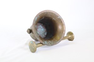 Mortero y Maja de latón macizo antiguo para el hogar, restaurante, accesorios de cocina, herramientas de hierbas y especias, trituradora de Medicina de granito - Product Image 2