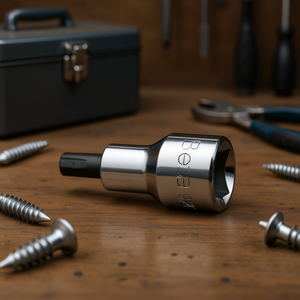 Chrome-Plated 1/2\" Female <b>Square</b> Drive <b>Socket</b> Wrenches with Burnished Inserts Designed for XZN Screws - Product Image 3