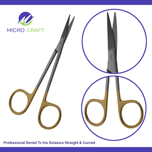 Tijeras dentales profesionales Iris TC recto y curvo fabricante de instrumentos personalizados de alta calidad Sialkot Pakistán - Product Image 3