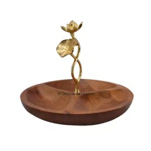 Bol à servir en bois de qualité supérieure de forme ronde avec travail en nacre, aspect attrayant, pour noix et fruits secs, au prix le plus bas - Product Image 3