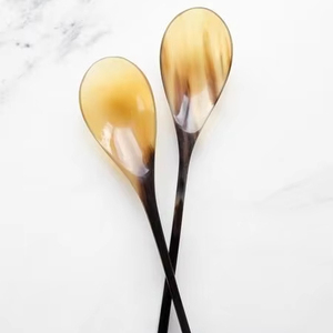 เครื่องใช้บนโต๊ะอาหารสไตล์สัตว์ไม่เหมือนใครช้อนเขาวัวควายขัดเงาธรรมชาติสำหรับตกแต่งโต๊ะในร้านอาหาร - Product Image 1