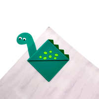 Marque-page d'angle en PVC antidérapant sans phtalate, forme personnalisée, motif dinosaure mignon, impression UV, réutilisable, cadeau pour la rentrée scolaire