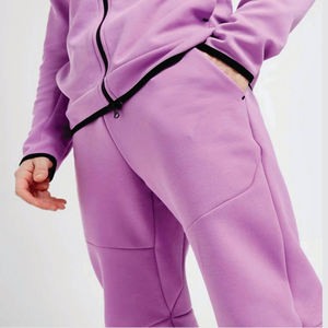 <b>Men</b> <b>purple</b> tracksuit two piece set zip up <b>hoodie</b> and jogger pants athletic sportswear gym training outfit casual wear - Product Image 5
