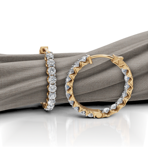 Pendientes de Aro con Diamantes Redondos Cultivados en Laboratorio de 1.50 Ct, Diseño Chic de Aro Redondo - Product Image 4