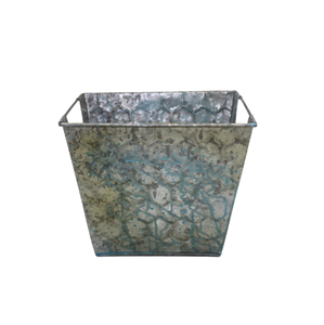 Maceta decorativa clásica de hierro RECT, maceta de oxidasa verde para decoración del hogar, precios al por mayor hechos a mano - Product Image 1