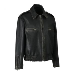Veste en cuir pour homme de haute qualité avec col montant, design à capuche, tissu respirant, fermeture éclair et poche poitrine - Product Image 2