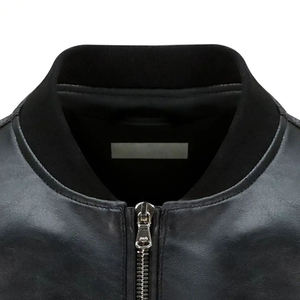 Rexine-Chaqueta Bomber de lujo para hombre, color sólido, de fábrica, precio barato, Rexine - Product Image 4