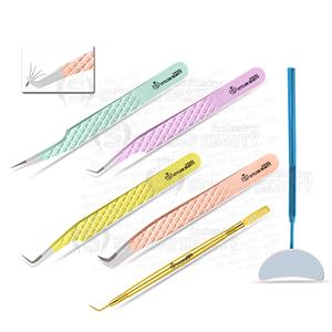 แหนบขนตาสีโรสโกลด์และทองปลายเส้นใยปริมาณปลายแหลมอุปกรณ์ติดขนตาสแตนเลสความต้องการสูงสำหรับการต่อขนตา - Product Image 1