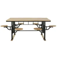 Tabourets de table à manger 8 places en fonte et bois de manguier personnalisables W180 Top for Entry OEM Club & Buanderie 180pcs Packing