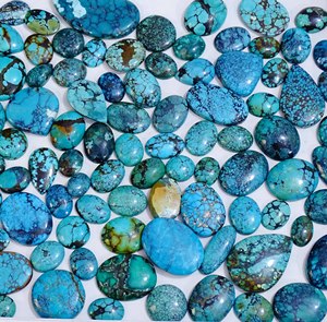 Meilleure vente semi-précieux naturel tibétain Turquoise Cabochon pierre précieuse en vrac tibétain Turquoise Cabochon pierre précieuse à vendre - Product Image 6