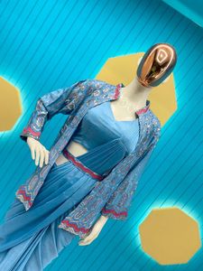 ส่าหรีผ้าไหมสำหรับสาวออฟฟิศผ้าส่าหรีดีไซน์สวยงานปักลายแบบจีนสำหรับส่งออก - Product Image 6