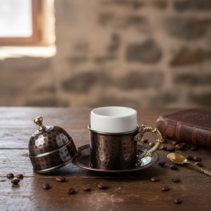 High Quality Copper <b>Cup</b> <b>Set</b> Handmade Traditional Vintage Eco-Friendly Metal Cylinder Drinkware for Tea Milk Daily Home Use - Product Image 1