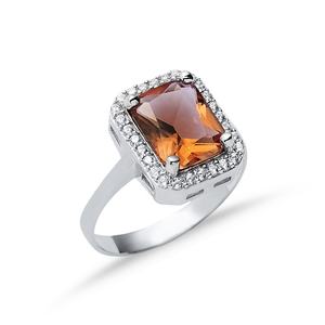 Rectángulo sultanita anillo joyería de plata Baguette turco hecho a mano 925 plata esterlina joyería al por mayor para mujeres - Product Image 3