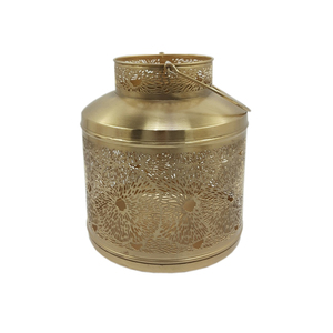 Linterna de Metal de forma redonda Color dorado para el hogar y la iluminación de Navidad Decoración Linterna colgante hecha a mano - Product Image 1