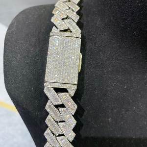 925 Sterling <b>Silver</b> Cuban <b>Chain</b> Baguette Cut Magnificent Moissanite Diamond Hip Hop Link Jewelry Charm for <b>Fine</b> <b>Chains</b> Necklaces - Product Image 6