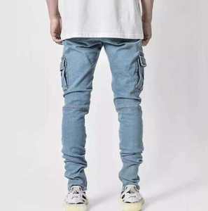 Pantalones Vaqueros para Hombre al por Mayor, Jeans Rectos para Hombre, Vaqueros Elegantes de Mezclilla, Ropa Urbana para Hombre, Pantalones Lavados con Ajuste Personalizado - Product Image 4