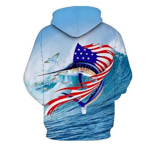 เสื้อตกปลาของผู้ชายเสื้อฮู้ดพิมพ์ลายซับลิเมชันออกแบบได้ตามต้องการเสื้อกีฬาขนแกะสำหรับใส่ตกปลา - Product Image 2