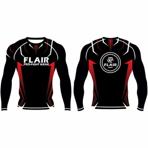 Rashguard MMA personnalisé en polyester/spandex durable, manches longues, protection UV, compression, respirant, séchage rapide, 220g - Product Image 3