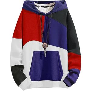 Nuevo diseño de 100% algodón de manga larga hombro inclinado cuello redondo estampado cómodo de talla grande Sudadera con capucha para hombre - Product Image 1